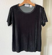 Vintage Moss Green Velvet T Shirt Size Small