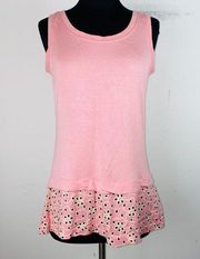 Max Jeans Pink Tiered Sleeveless Top XS