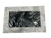 Brighton Black White & Always Right Scarf Butterfly Floral Print Silk 21X65 NEW