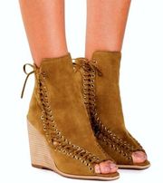 Batavia Wedge Boots Corset Cutouts Lace-Up Sandal Ankle Booties