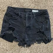 Aeropostale distressed high waisted black shorts