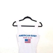 White American Baby Flag Graphic Tank Bodysuit