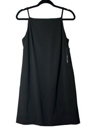 Maggy London Dress Womens 8 Black Strappy Square Neck A Line Sleeveless NEW