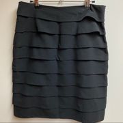 Larry Levine Black Ruffled Skirt