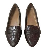 Vionic Savannah Penny Loafer Flats in Wine Leather Size 6.5