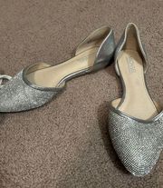 Flat sparkly heels  worn twice !