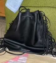 Victoria's Secret leather drawstring bag/purse