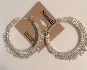 New Natasha Silver Crystal Boho Gypsy Hoops