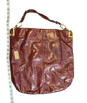 Large Wine Leather Hobo Shoulder Bag