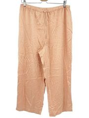 VIA DEL AMORE Womens 100% Silk Pull On Elastic Waist Lounge Pajama Pants Size XL