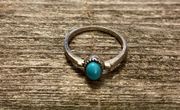 ‼️Silver Ring with Teal Stone ~ Size 5‼️