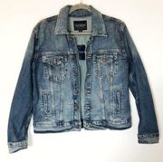 Lucky Jean Jacket Tomboy Trucker Distressed Jean Jacket Classic Vintage Sz M NWT