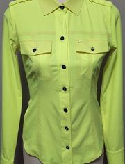 Hurley neon yellow Phantom button down size small