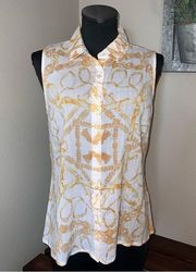 J.McLaughlin Sleeveless Button Down Blouse Size large