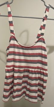 Red White And Blue Striped Babydoll Tank