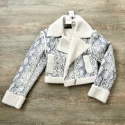 NWT  snake print shearling jacket size S.