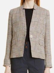 Veronica Beard Orchid Dickey Plaid Blazer in Khaki Multi NWT Sz. 4