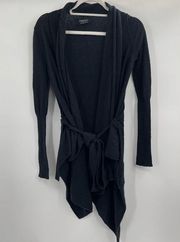 Mantle Cardigan women's wool open sweater size US 2 UK 6 black