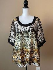 UNIQUE SPECTRUM | Animal Print Blouse Sz 3X