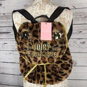 Juicy couture fluffy Cheetah backpack NWT