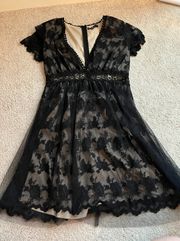 Lulus Black Lace Vneck Dress