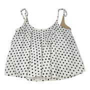 Kortni Jeane Black & White Polka A Dot Swing Top Swimsuit Size XS