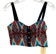 Band of Gypsies Aztec Bustier Crop Top New