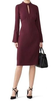 Shoshanna Burgundy Keyhole Dress