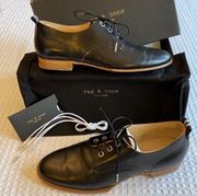 NEW $395! rag & bone AUDREY Size 36 6 Black Leather Loafer Oxford