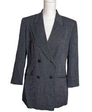 MISSONI Donna Womens Black Stripe Blazer Vintage Jacket Size 8 Preppy 4 Buttons