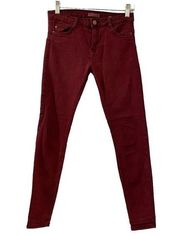 BERSHKA BSKGIRL Push Up Maroon Burgundy skinny jeans, Size Women’s 6