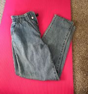 Elastic Waist Button Up Jeans 