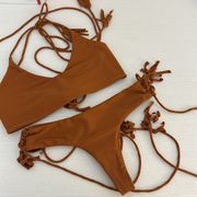 KAOHS Swim Bronze Gypsy Cheeky Two Piece Bikini Set Medium Top / Large Bottoms