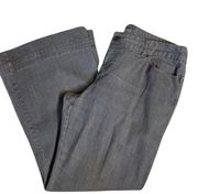 J. Jill Women's Jeans Sz 12P Grey Denim Flare Stretch High Rise