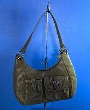 Vintage Green Drop Handle 3 Pocket Purse