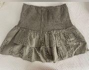 Green Eyelet Skort