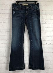 BKE Womens Jeans 30x29 Blue Bootcut Starlite Stretch Dark Wash Low Rise Y2K