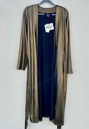 Nina Parker X Macys Women's 711 Gold Plus Size Metallic Duster Size 3X NWT