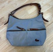 Dooney & Bourne Nylon Hobo Shoulder Bag Grey