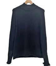 Magaschoni 100% Cashmere Sweater Black Mockneck Soft Pullover Women’s Size Large