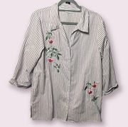 Vintage Blair Purple Striped Hummingbird Shirt