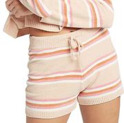 L*Space Sun Seeker Sweater Striped Shorts in Snow Lotus Size Small NEW