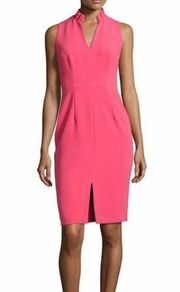 Black Halo Antoinette Sleeveless Stretch Crepe Sheath Dress Haute Melon Pink 12