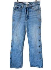 RE/DONE 70’s Loose Flare Studded Indigo Denim Jeans