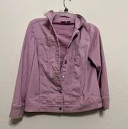 Chico’s light lavender purple jean jacket 2