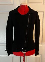 . Zip Up Black Cardigan XL