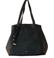 Nine West Dark Gray Pleather Tote Bag