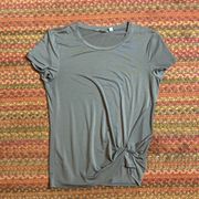 ATHLETA GREY TWIST FRONT YOGA BASIC SHIRT BLOUSE