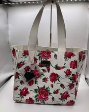 EXTRA WIDE MONOGRAMMED ROSE TOTE