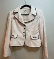 White Tweed with black accents women jacket